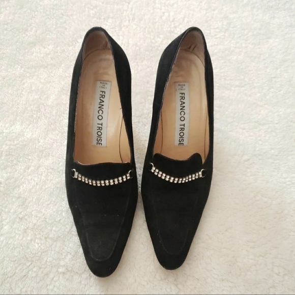 Franco Troise | Shoes | Franco Troise Black Pumps With Rhinestones |  Poshmark